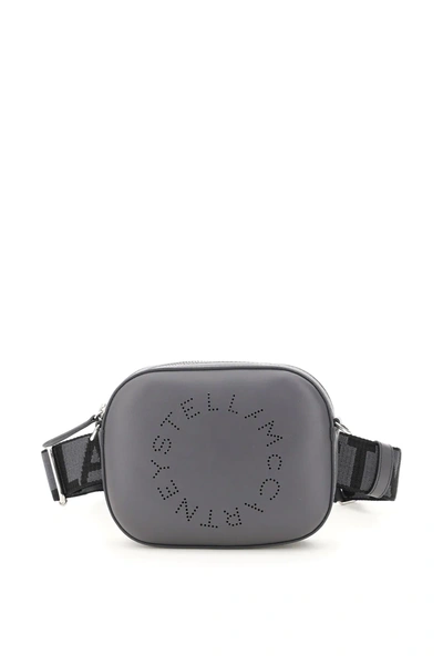 Shop Stella Mccartney Beltbag With Perforated Logo In Grey,black