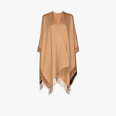 Shop Alexander Mcqueen Cape Aus Wolle In Braun