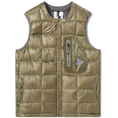 Shop And Wander Diamond Stitch Down Vest In Green