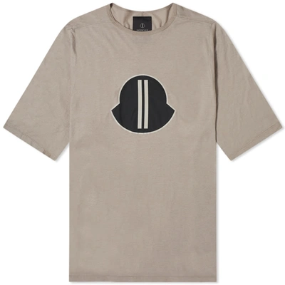 Shop Moncler Rick Owens +  Slim Logo Tee In Neutrals