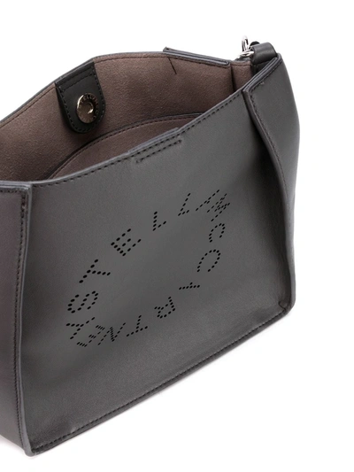 Stella Mccartney Mini Stella Logo Crossbody Bag In Grey