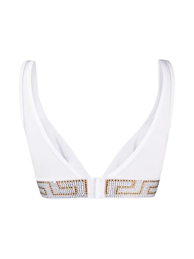 Shop Versace Greca Border Bralette In White