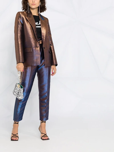 Shop Karl Lagerfeld Iridescent Blazer In Blue