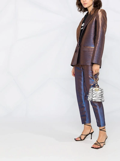 Shop Karl Lagerfeld Iridescent Blazer In Blue