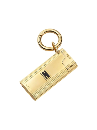 Shop Fendi Engraved Lighted Holder In Gold