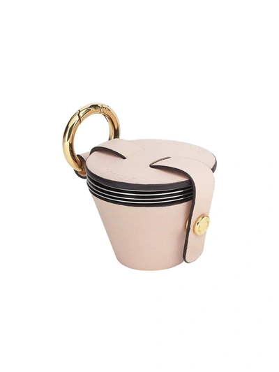 Shop Fendi Cup-embellished Keyring In Pink
