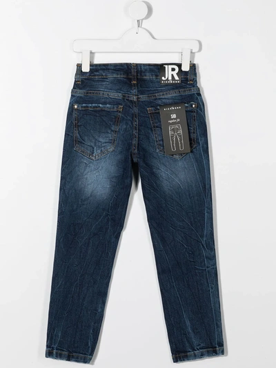 Shop John Richmond Junior Logo Patch Skinny-fit Jeans In Blue