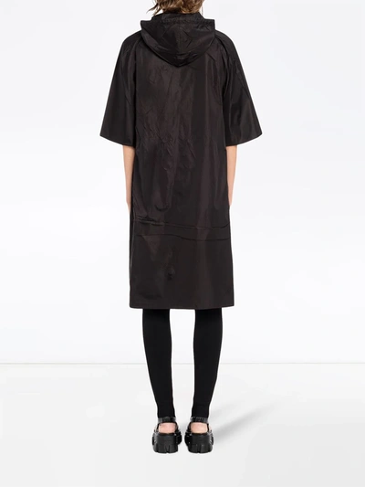 Shop Prada Re-nylon Short-sleeved Raincoat In Black