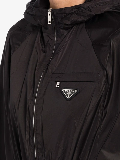 Shop Prada Re-nylon Short-sleeved Raincoat In Black