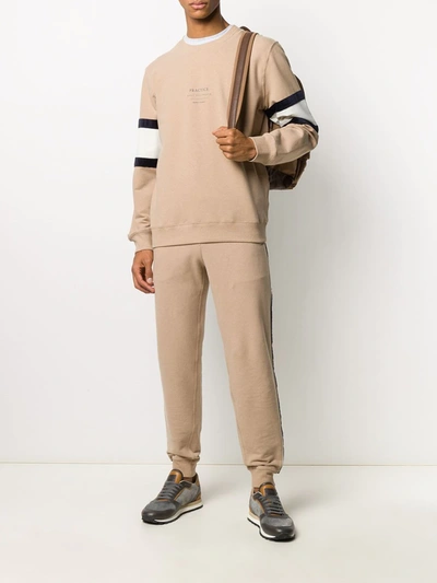 Shop Brunello Cucinelli Practice What You Preach Sweatshirt In Neutrals