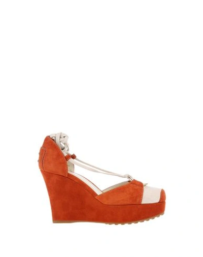 Shop Tod's Sandals In Rust