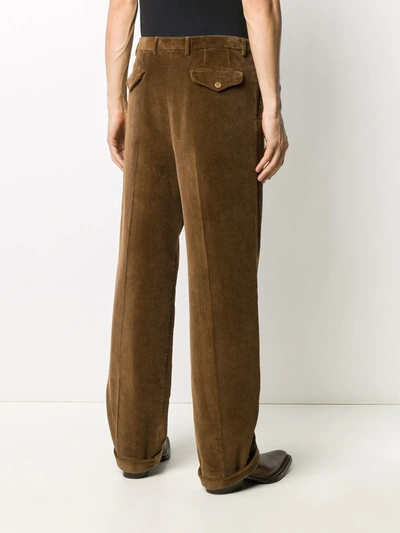 Shop Gucci Corduroy Wide-leg Trousers In Brown