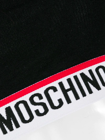 Shop Moschino Logo-tape Sports Bra In Black