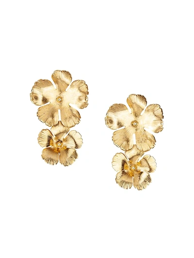 Shop Jennifer Behr Collette Floral Drop Earrings In Gold