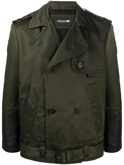 Shop Neil Barrett Double-breasted Military Jacket In Green