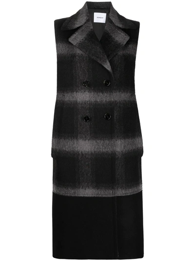 Shop Dondup Sleeveless Double Breasted Coat In Black