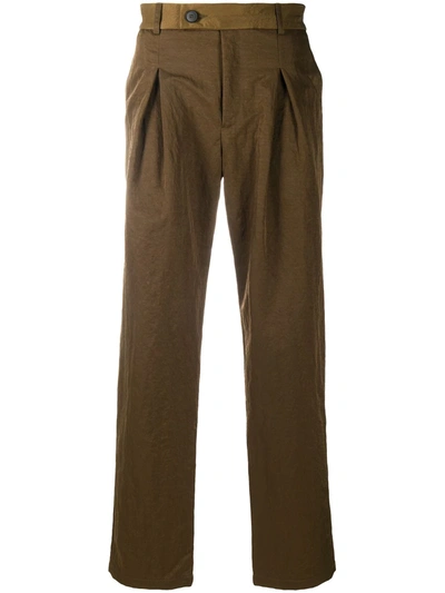 Shop A-cold-wall* Pleated Straight-leg Trousers In Brown