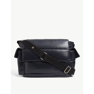 Shop Moncler Quilted Baby Changing Bag In Navy