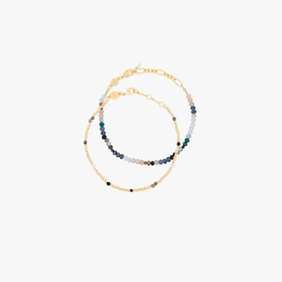 Shop Anni Lu Gold-plated Willow Moonstone Beach Bracelet Set