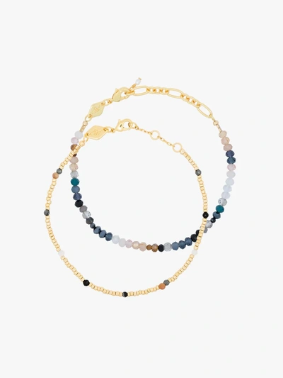 Shop Anni Lu Gold-plated Willow Moonstone Beach Bracelet Set