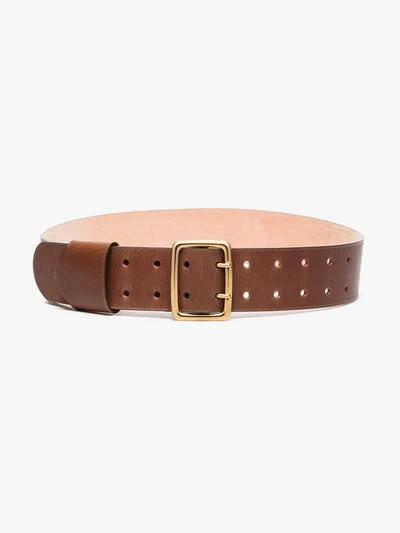 Shop Chloé Brown Franckie Wide Leather Belt