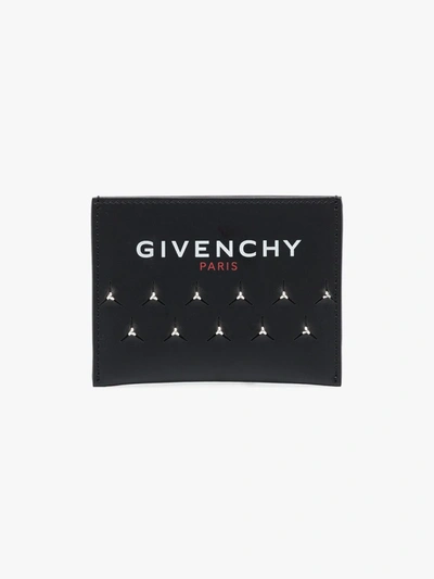 Shop Givenchy Black Studded Leather Card Holder