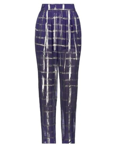 Shop Alberta Ferretti Woman Pants Purple Size 6 Silk, Polyester