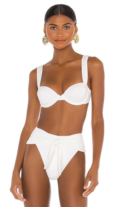 Weworewhat Claudia Bikini Top In White