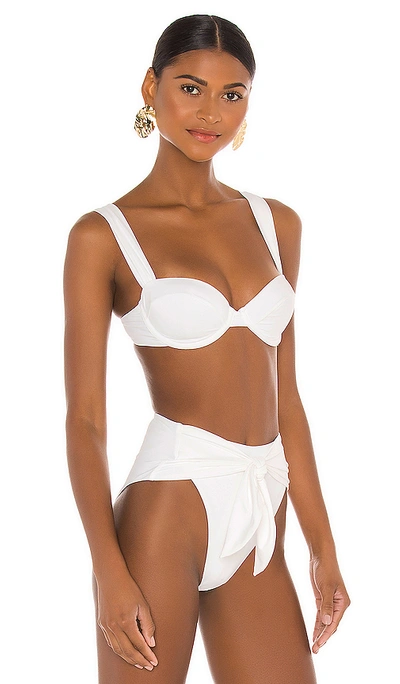 Weworewhat Claudia Bikini Top In White
