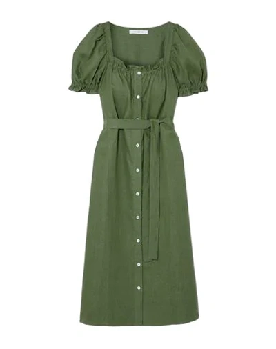 Shop Sleeper Midi Dress In Military Green