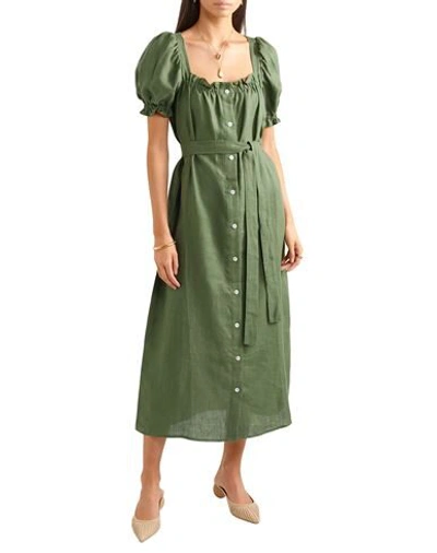 Shop Sleeper Midi Dress In Military Green
