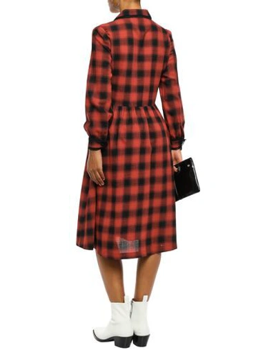 Shop Claudie Pierlot Midi Dress In Brick Red