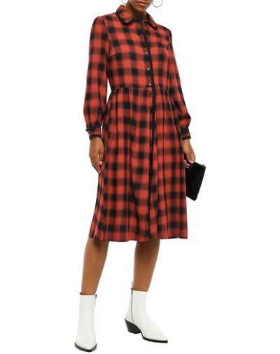 Shop Claudie Pierlot Midi Dress In Brick Red