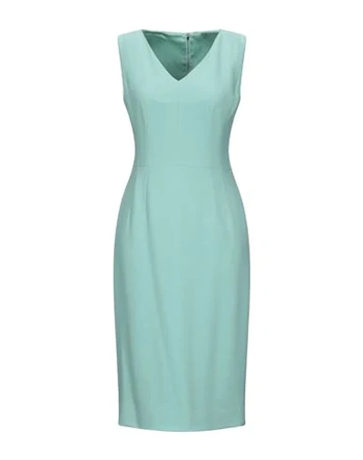 Shop Dolce & Gabbana Woman Midi Dress Turquoise Size 8 Viscose, Acetate, Elastane In Blue