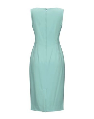 Shop Dolce & Gabbana Woman Midi Dress Turquoise Size 8 Viscose, Acetate, Elastane In Blue