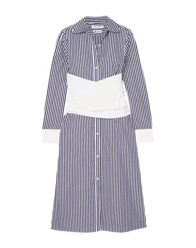 Shop Wright Le Chapelain Woman Midi Dress Midnight Blue Size 8 Cotton