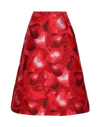 Shop Valentino 3/4 Length Skirts In Red