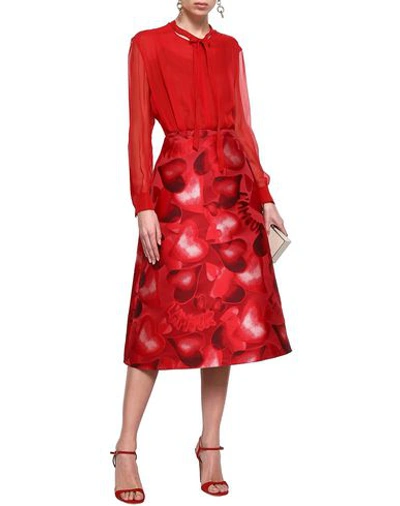 Shop Valentino 3/4 Length Skirts In Red