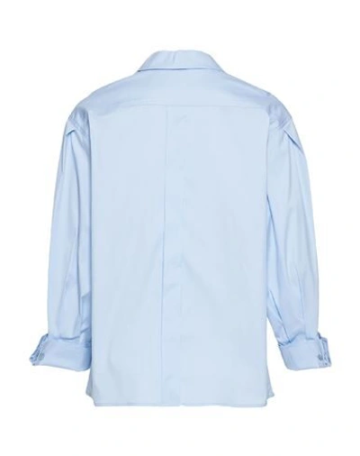 Shop Emporio Armani Woman Shirt Sky Blue Size 8 Cotton, Polyamide, Elastane