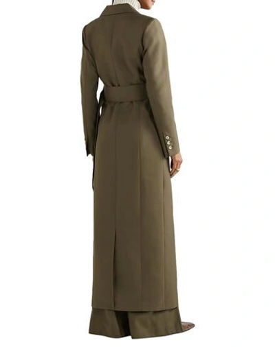 Shop Anna Quan Woman Coat Military Green Size 6 Polyester, Rayon