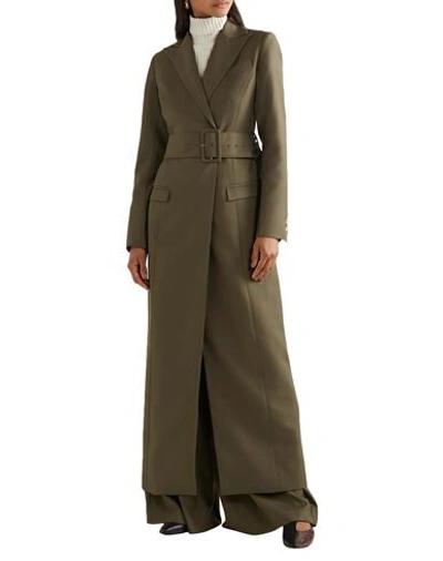 Shop Anna Quan Woman Coat Military Green Size 6 Polyester, Rayon