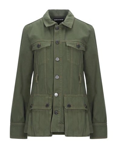 Shop House Of Holland Denim Jacket In Military Green
