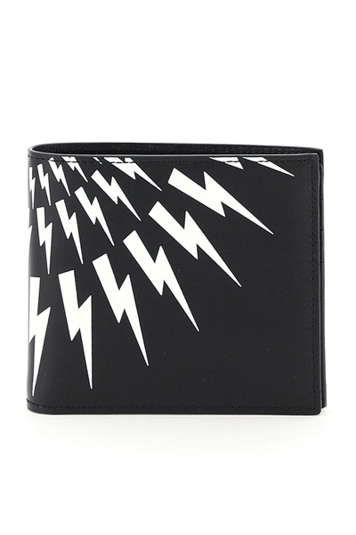 Shop Neil Barrett Fair-isle Thunderbolt Wallet In Black White (black)
