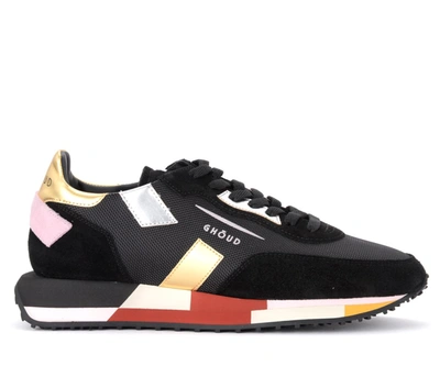 Shop Ghoud Rush Sneaker In Suede And Black Mesh Fabric In Multicolor