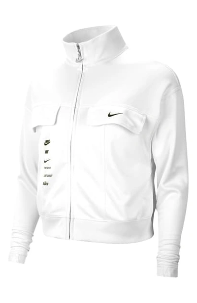 Shop Nike Swoosh Jacket In White/ Black