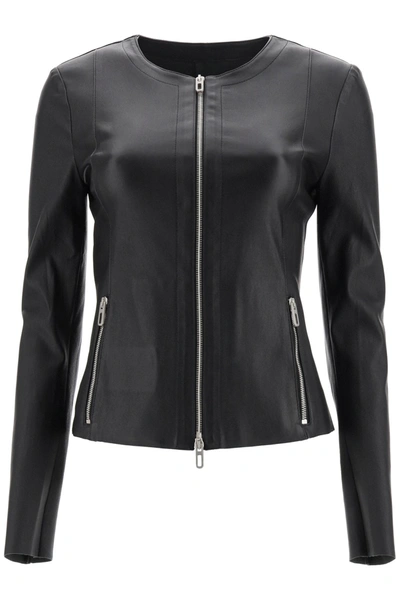Shop Drome Leather Jacket In Black (black)