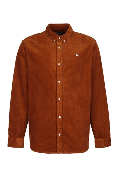 Shop Carhartt Madison Corduroy Shirt In Copper