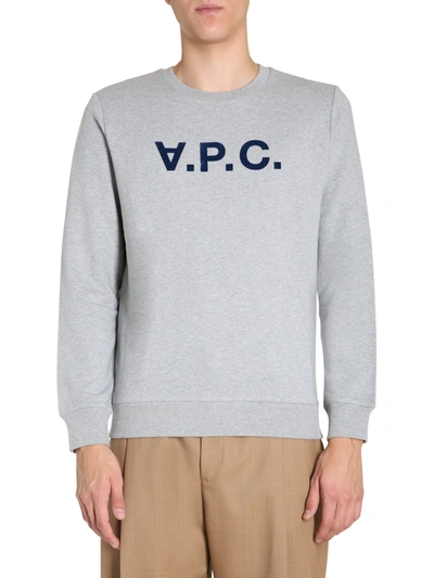 Shop Apc Crew Neck Sweatshirt In Grigio