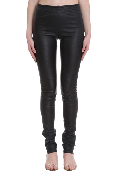 Shop Drome Pants In Black Leather