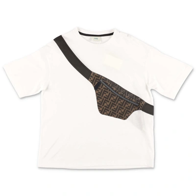 Shop Fendi T-shirt In Bianco
